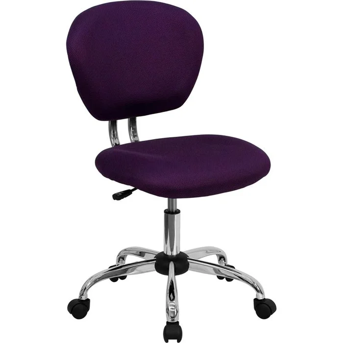 Mid-Back Purple Mesh Padded Swivel Task Office Chair With Chrome Base By Flash Furniture – Purple