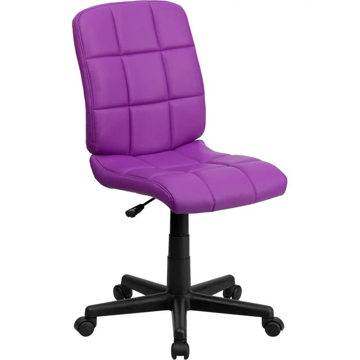 Mid-Back Purple Quilted Vinyl Swivel Task Office Chair By Flash Furniture – Purple