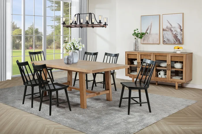 Middleton 7-piece Extension Leaf Dining Set Brown and Black