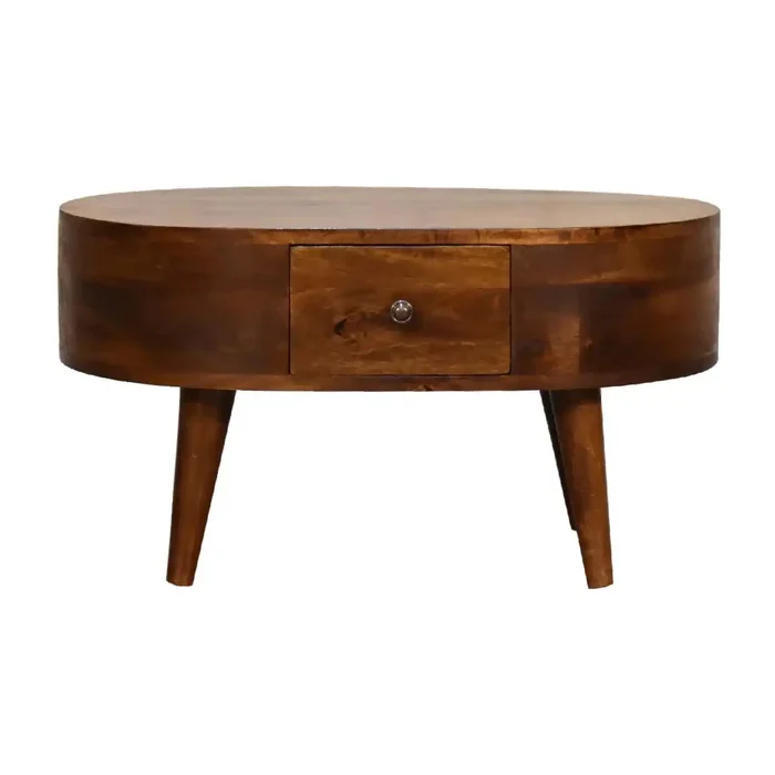 Mini Rounded Coffee Table – Chestnut