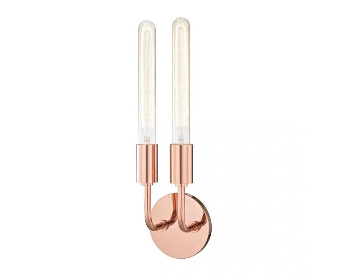 Mitzi Ava 2 Light Wall Sconce – Polished Copper (Dropshippable)