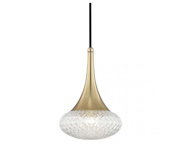 Mitzi Bella 1 Light Pendant, Medium – Aged Brass (Dropshippable)