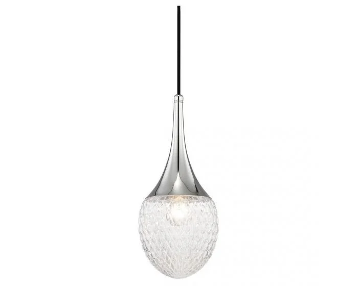 Mitzi Bella 1 Light Pendant, Small – Polished Nickel (Dropshippable)