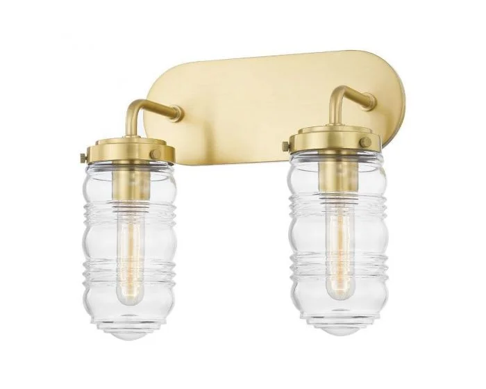 Mitzi Clara 2 Light Bath And Vanity – Aged Brass (Dropshippable)