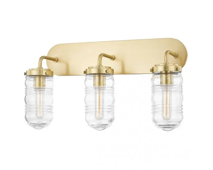 Mitzi Clara 3 Light Bath And Vanity – Aged Brass (Dropshippable)