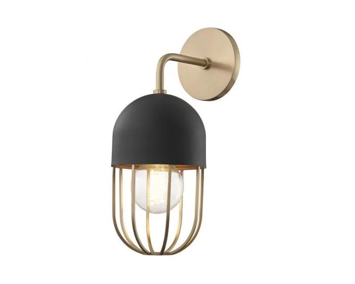 Mitzi Haley Wall Sconce – Aged Brass/Black (Dropshippable)