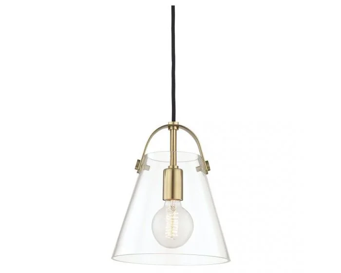 Mitzi Karin 1 Light Pendant, Small – Aged Brass (Dropshippable)