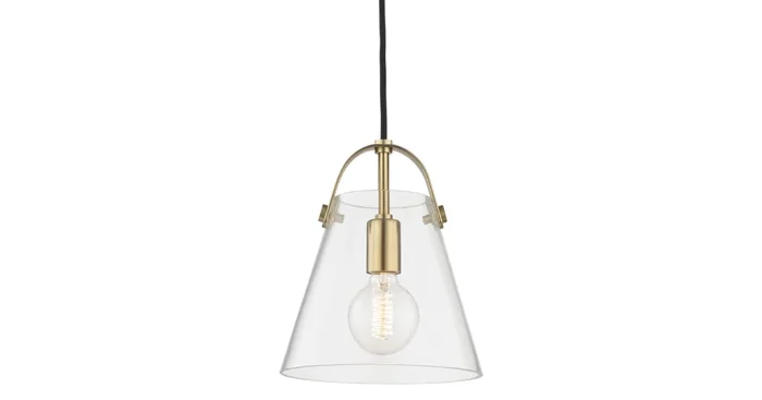 Mitzi Karin Single Light 9″ Wide Mini Pendant with Clear Shade