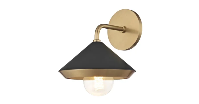 Mitzi Marnie Single Light 11″ High Wall Sconce with Two-Tone Metal Shade