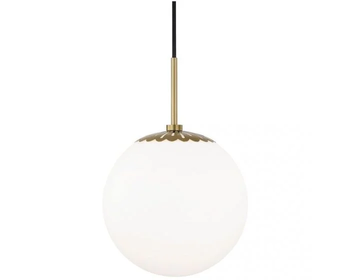 Mitzi Paige 1 Light Pendant, Large – Aged Brass (Dropshippable)