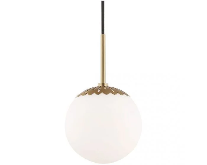 Mitzi Paige 1 Light Pendant, Small – Aged Brass (Dropshippable)