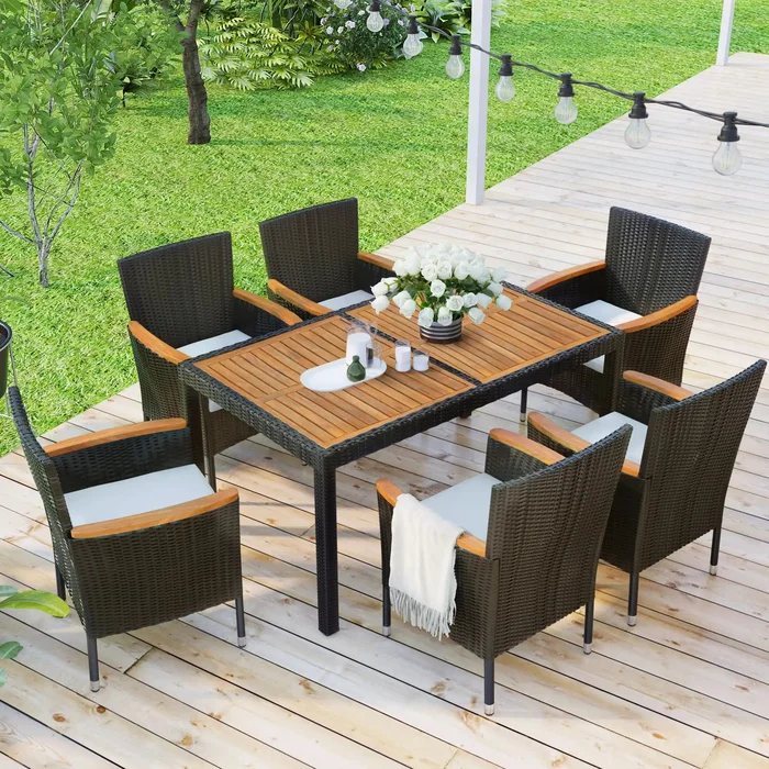 Modern Outdoor 7-Piece Patio Dining Set