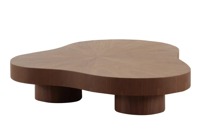 Modrest Larch – Modern Walnut Free Form Coffee Table
