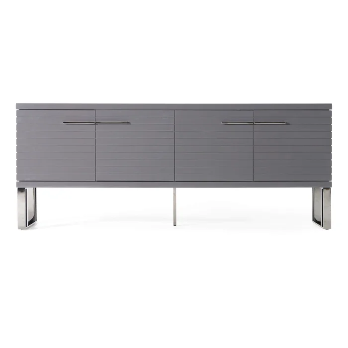 Modrest Splendor – Grey High Gloss Slatted Buffet