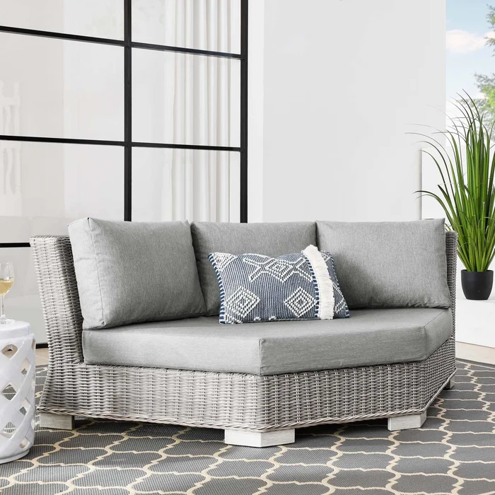 Modway Conway Outdoor Patio Wicker Rattan Round Corner Chair – EEI-484