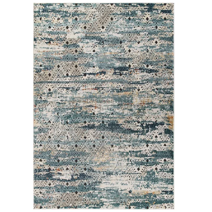 Modway Tribute Eisley Rustic Distressed Transitional Diamond Lattice 5×8 Area Rug – R-1192-58 – Multicolored