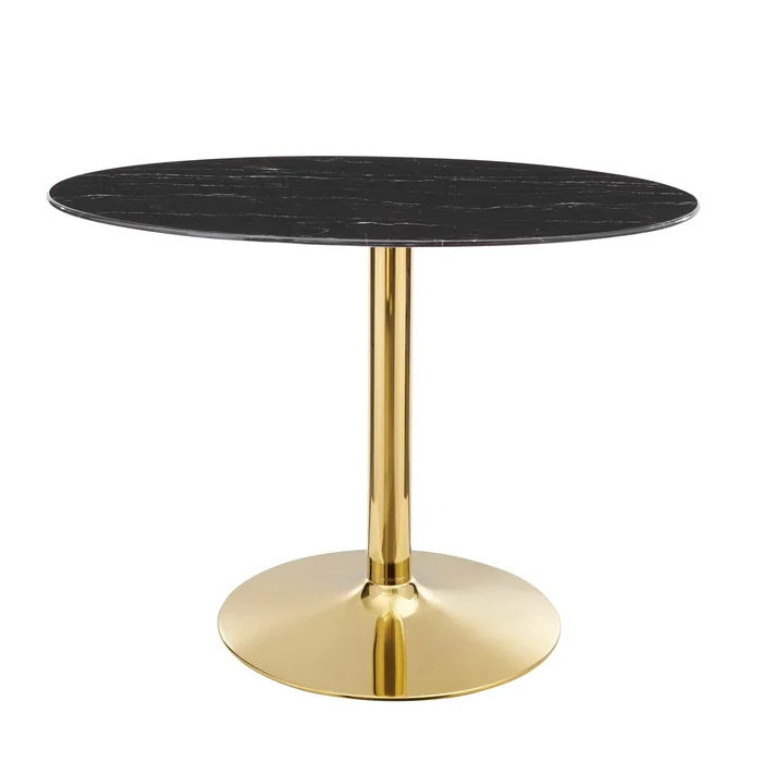 Modway Verne 42″ Artificial Marble Dining Table – EEI-4758 – Gold Black