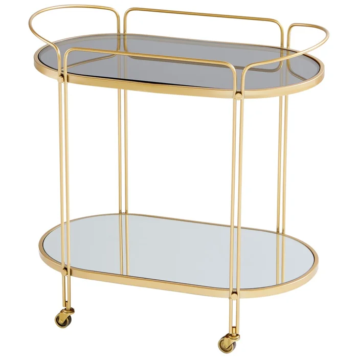 Motif Bar Cart – Gold-Amber