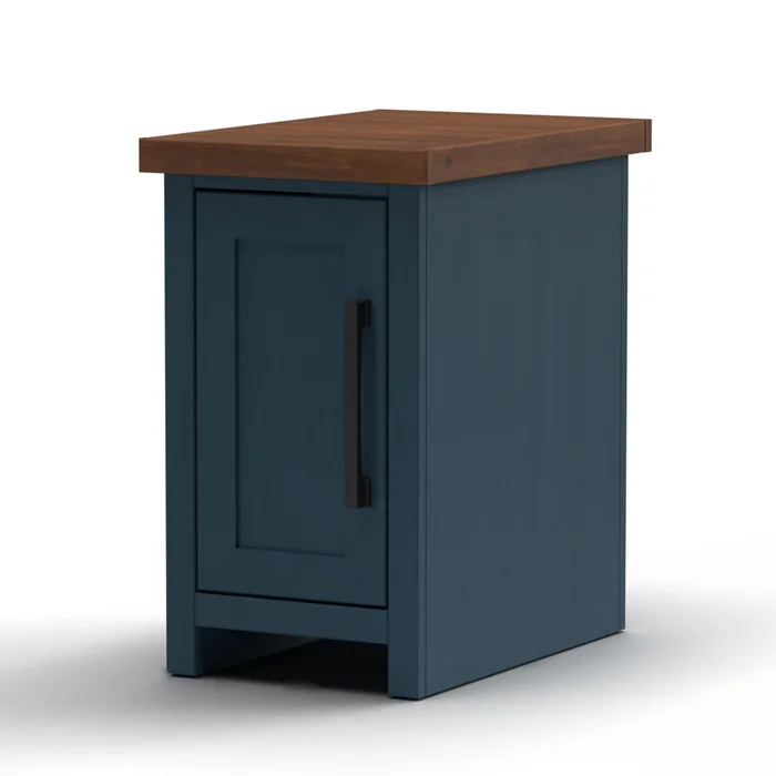 Nantucket – Chairside Table – Blue Denim, Whiskey