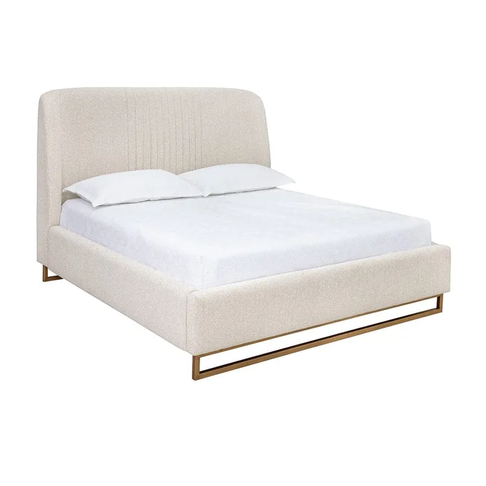 Nevin King Bed – Dove Cream