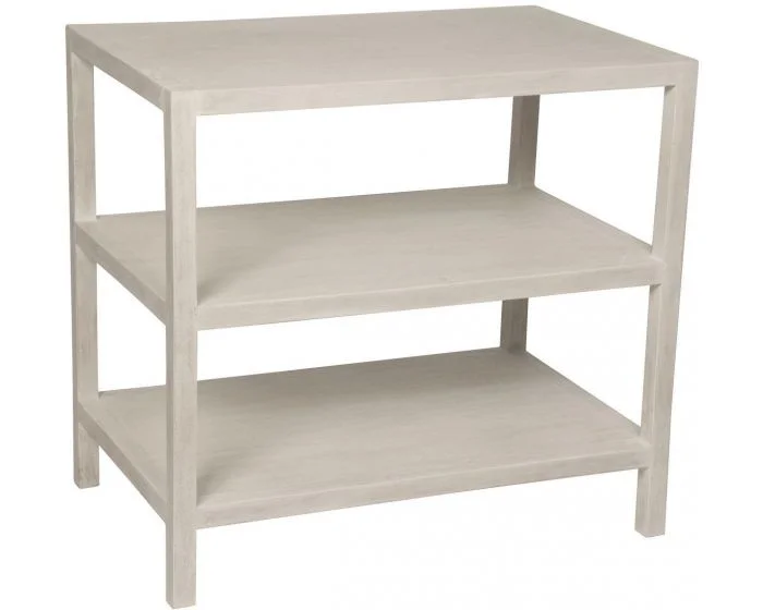 Noir Furniture 2 Shelf Side Table, White Wash