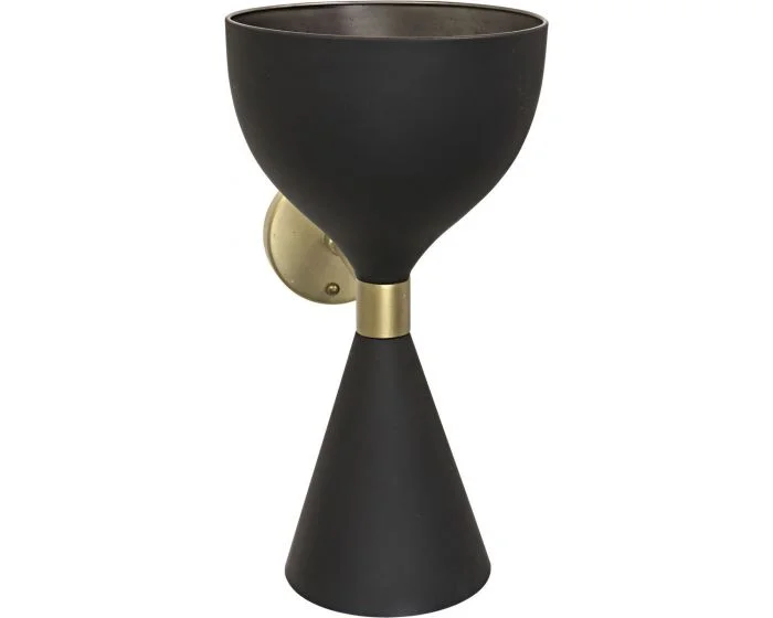 Noir Furniture Aegeon Sconce, Black Metal (Dropshippable)