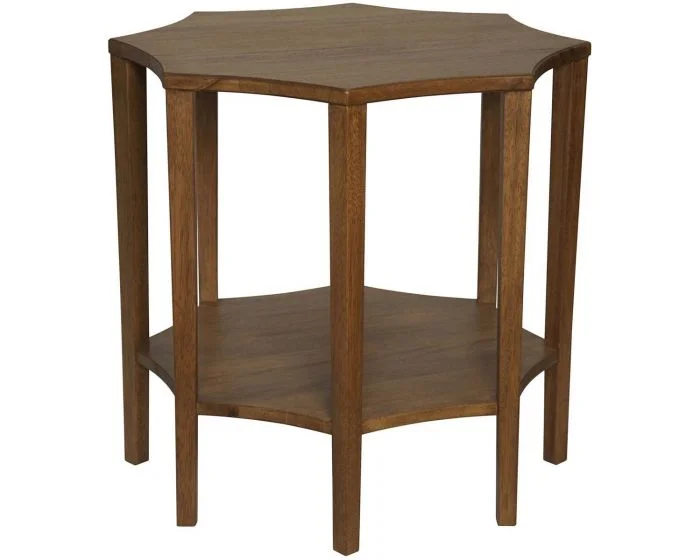 Noir Furniture Ariana Side Table, Dark Walnut