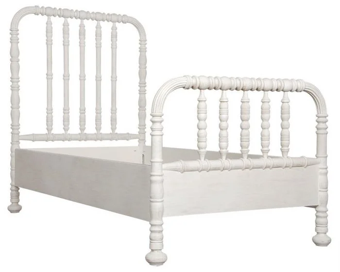 Noir Furniture Bachelor Bed, Queen, White Wash