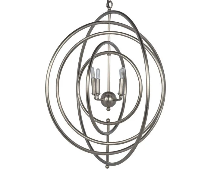 Noir Furniture Brooks Pendant, Metal with Antique Silver Finish (CL1A) – CLEARANCE SALE (Dropshippable)