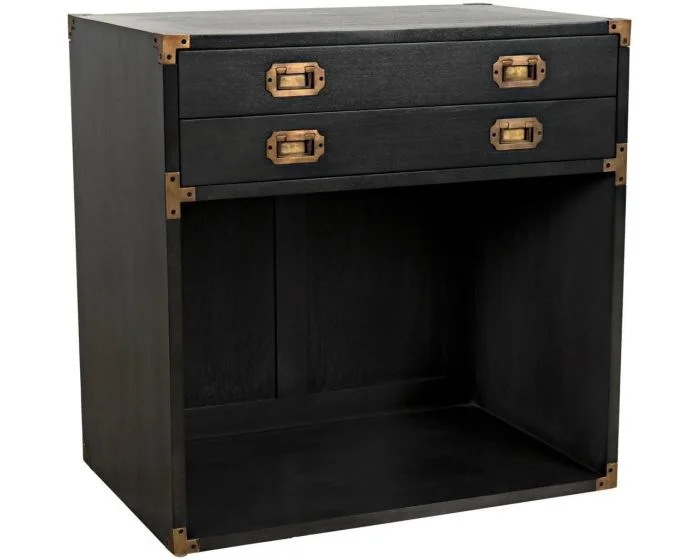 Noir Furniture Campaign Chest, Pale