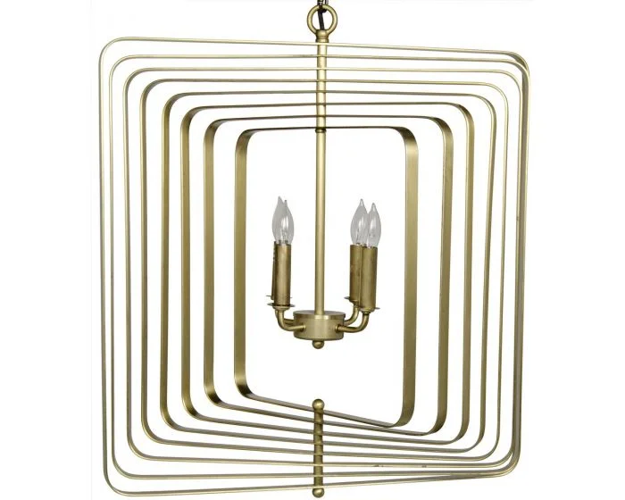 Noir Furniture Demaclema Chandelier, Metal with Brass Finish – Small (CL1A) – CLEARANCE SALE (Dropshippable)