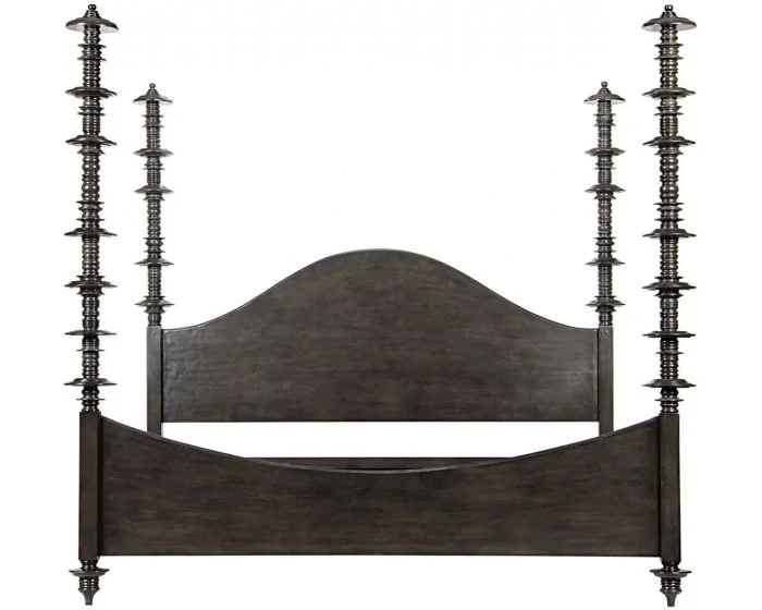 Noir Furniture Ferret Bed, Eastern King, Pale