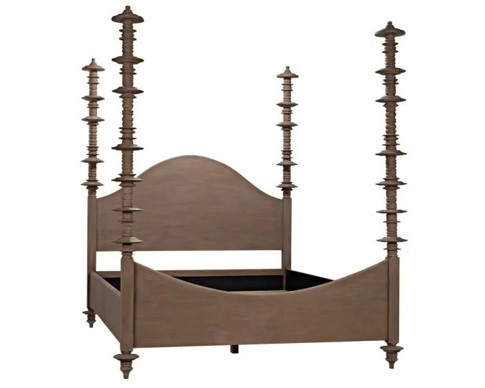 Noir Furniture Ferret Bed, Queen, Weathered