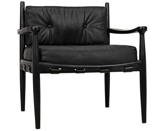 Noir Furniture Fogel Lounge Chair, Charcoal Black