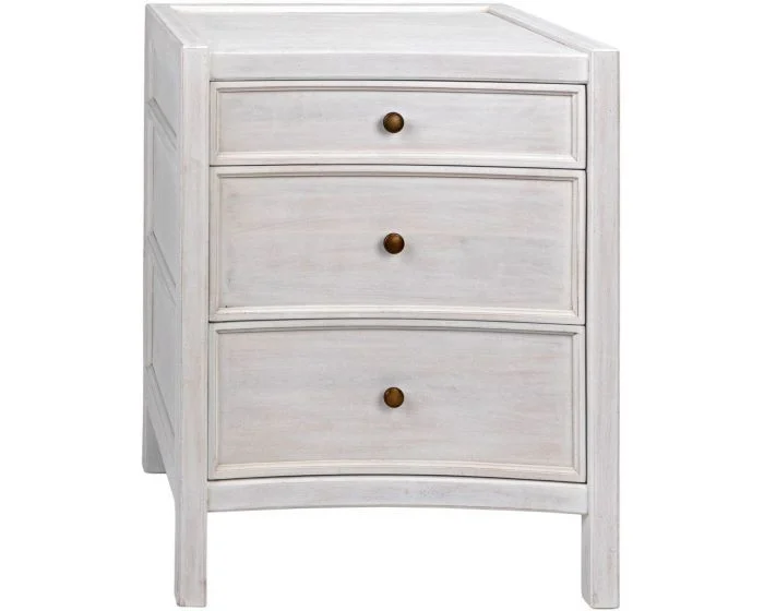 Noir Furniture Hampton Night Stand 24″, White Wash