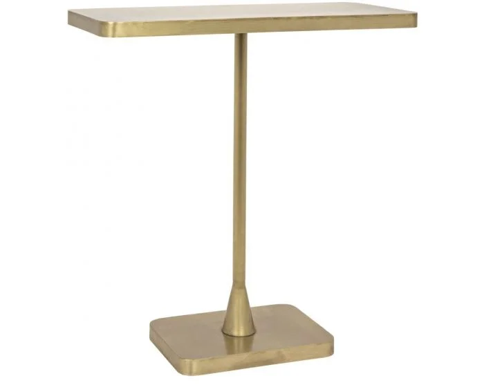 Noir Furniture Hild Side Table, Metal with Brass Finish