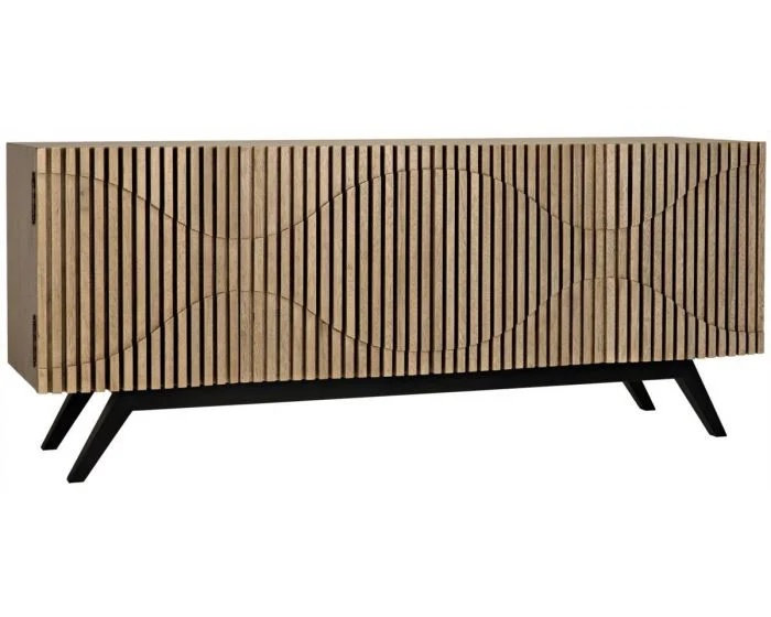 Noir Furniture Illusion Sideboard with Steel Base, Bleached Walnut