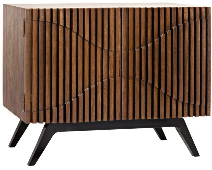 Noir Furniture Illusion Single Sideboard with Steel Base, Dark Walnut
