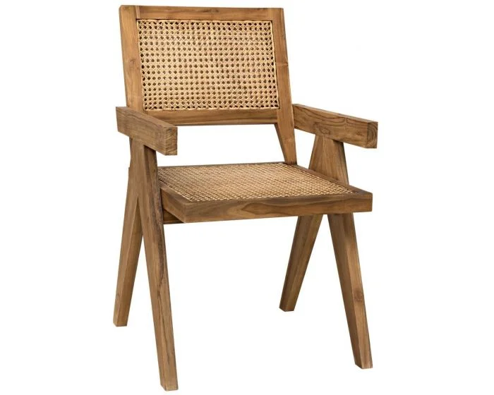 Noir Furniture Jude Chair with Caning, Teak