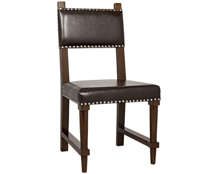 Noir Furniture Kerouac Chair with Leather, Distressed Brown