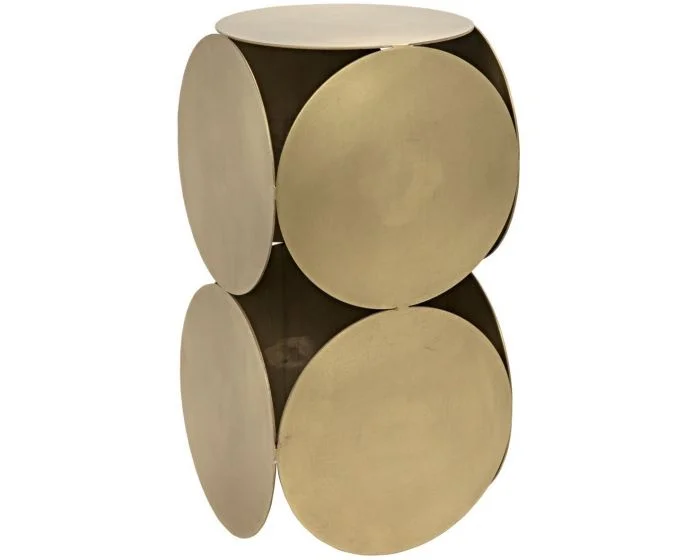 Noir Furniture Lola Side Table, Metal with Brass Finish (Dropshippable)