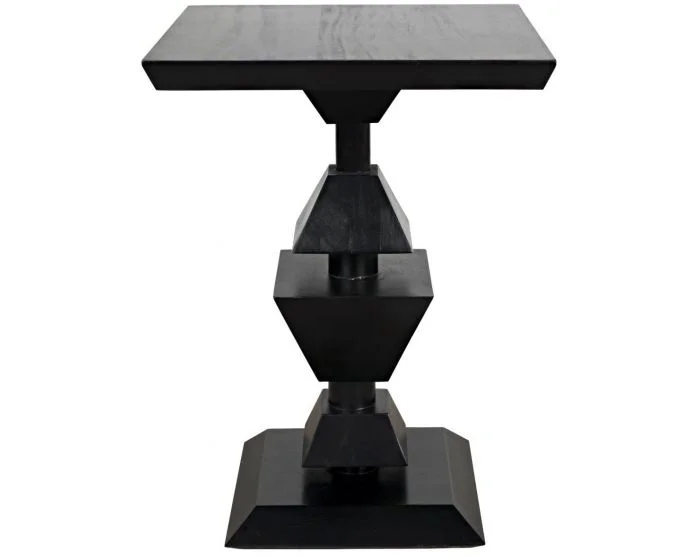 Noir Furniture Majesty Side Table, Hand Rubbed Black (Dropshippable)