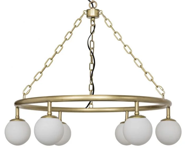 Noir Furniture Modena Chandelier, Metal with Brass Finish – Small
