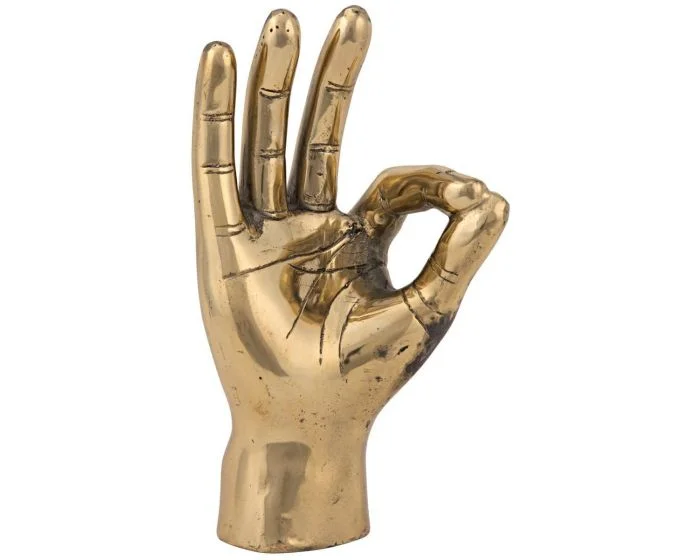 Noir Furniture Ok Sign, Brass (Dropshippable)