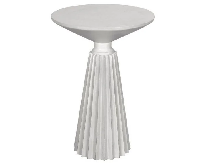 Noir Furniture Orson Side Table, White Wash (Dropshippable)