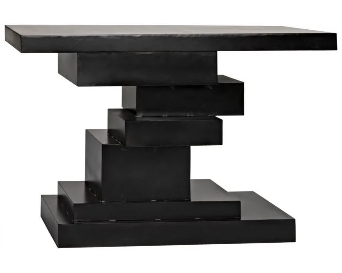Noir Furniture Platoon Console, Black Steel