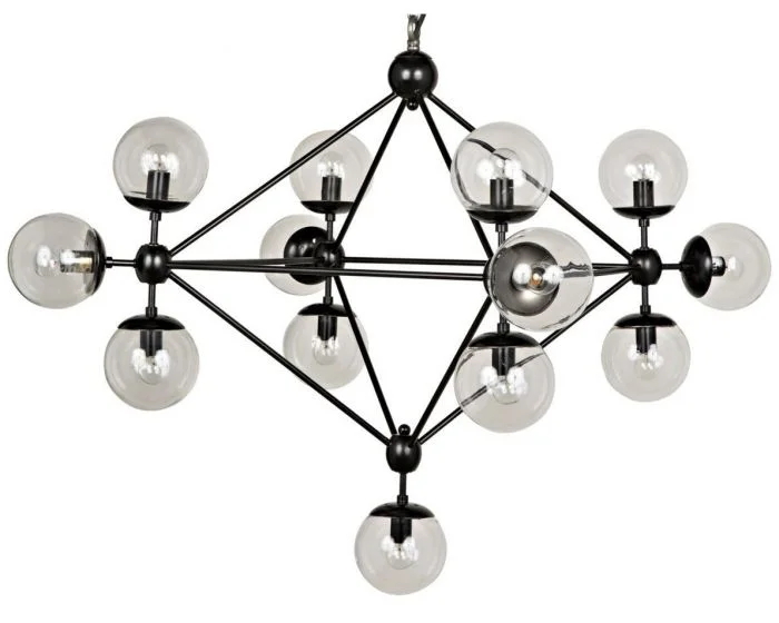 Noir Furniture Pluto Chandelier, Small, Black Steel (Dropshippable)