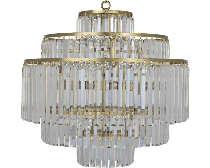 Noir Furniture Quintus Chandelier, Metal with Brass Finish (Dropshippable)