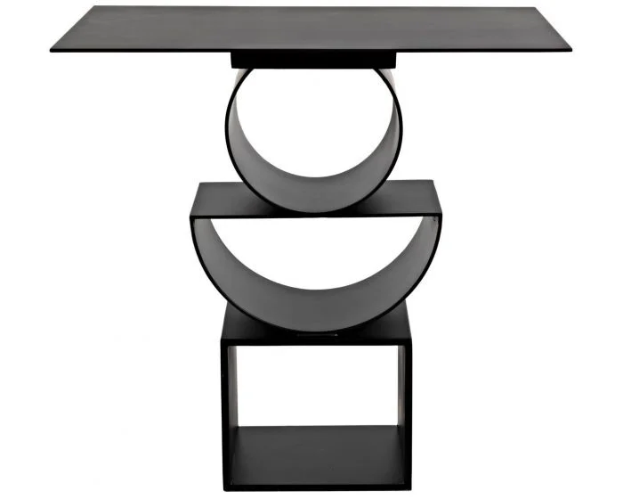 Noir Furniture Shape Side Table, Black Steel