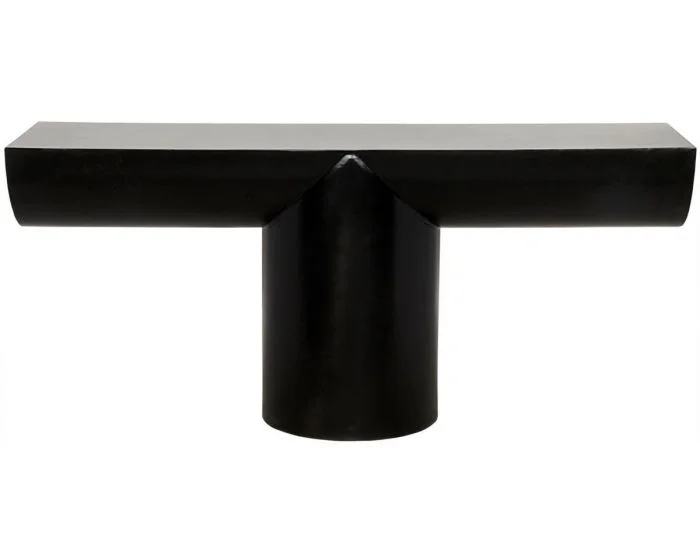 Noir Furniture T Console, Black Steel